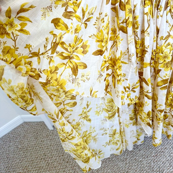 NWT Zimmermann Golden Asymmetric Dress Yellow Toile Floral Size 1 Small 4-6 $895 - Picture 7 of 15